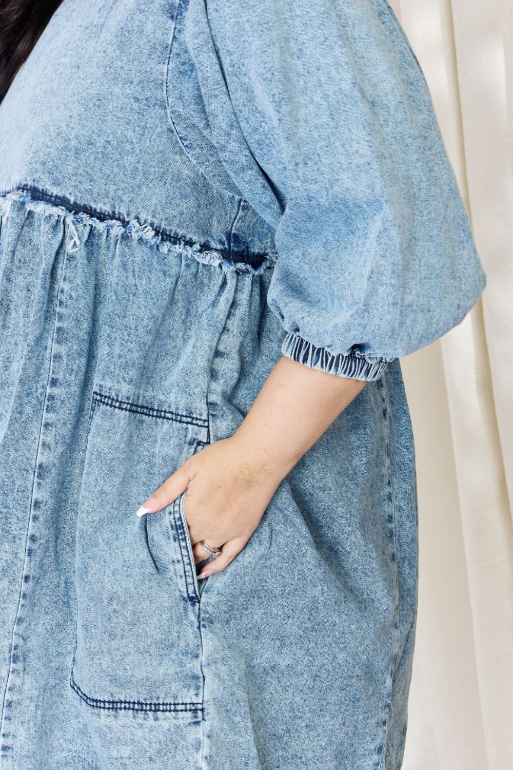 Oversized Denim Babydoll Dress