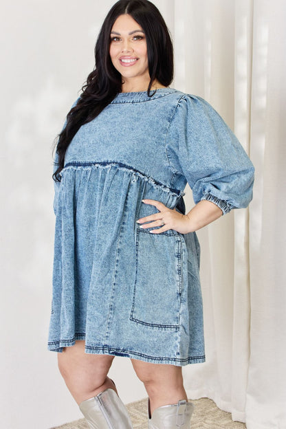 Oversized Denim Babydoll Dress