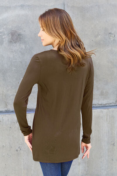 Full Size Round Neck Long Sleeve Top