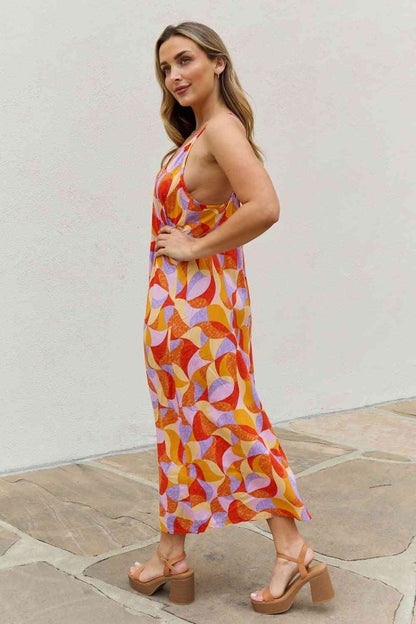 Full Size Printed Sleeveless Maxi Dress