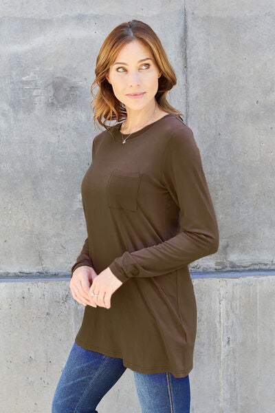 Full Size Round Neck Long Sleeve Top