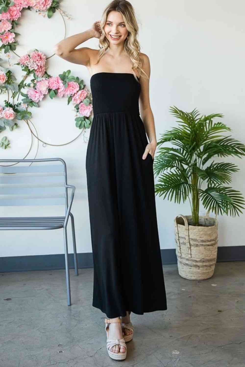 Full Size Strapless Maxi Dress