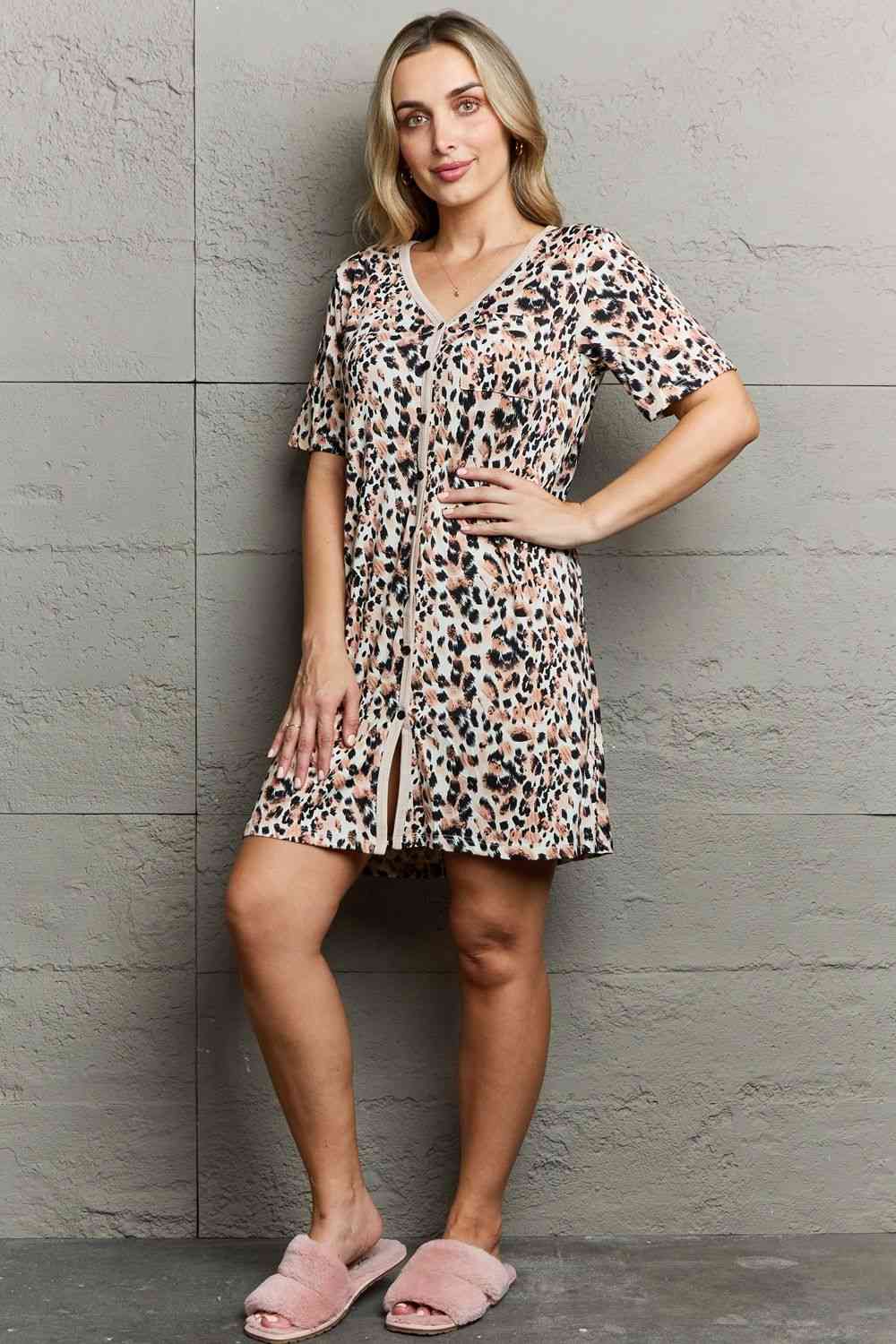 Button Down Sleepwear Dress