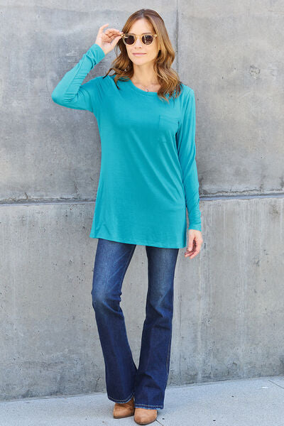 Full Size Round Neck Long Sleeve Top