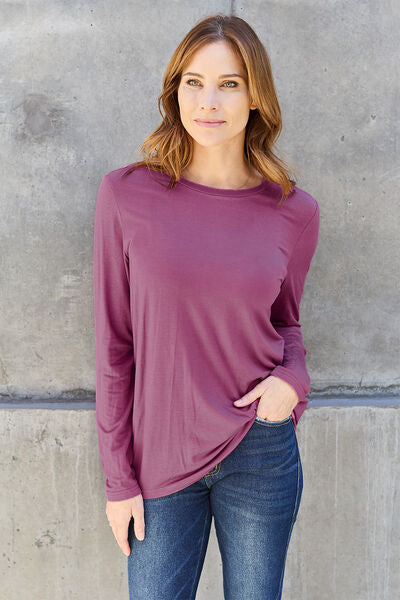 Full Size Round Neck Long Sleeve Top