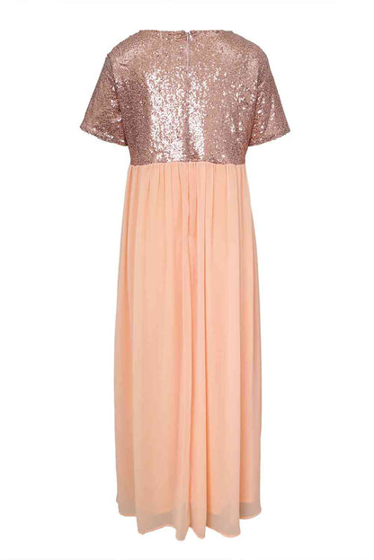 Plus Size Sequined Spliced Maxi Dress