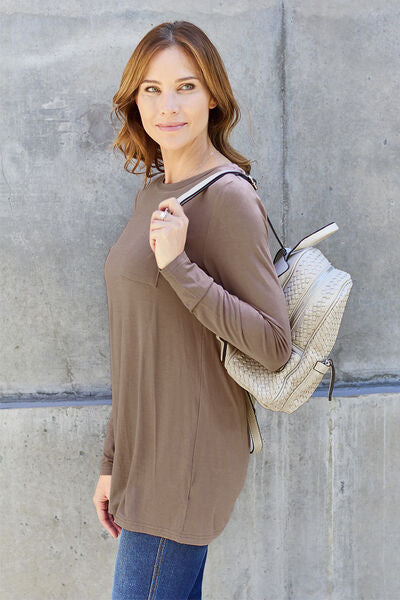 Full Size Round Neck Long Sleeve Top