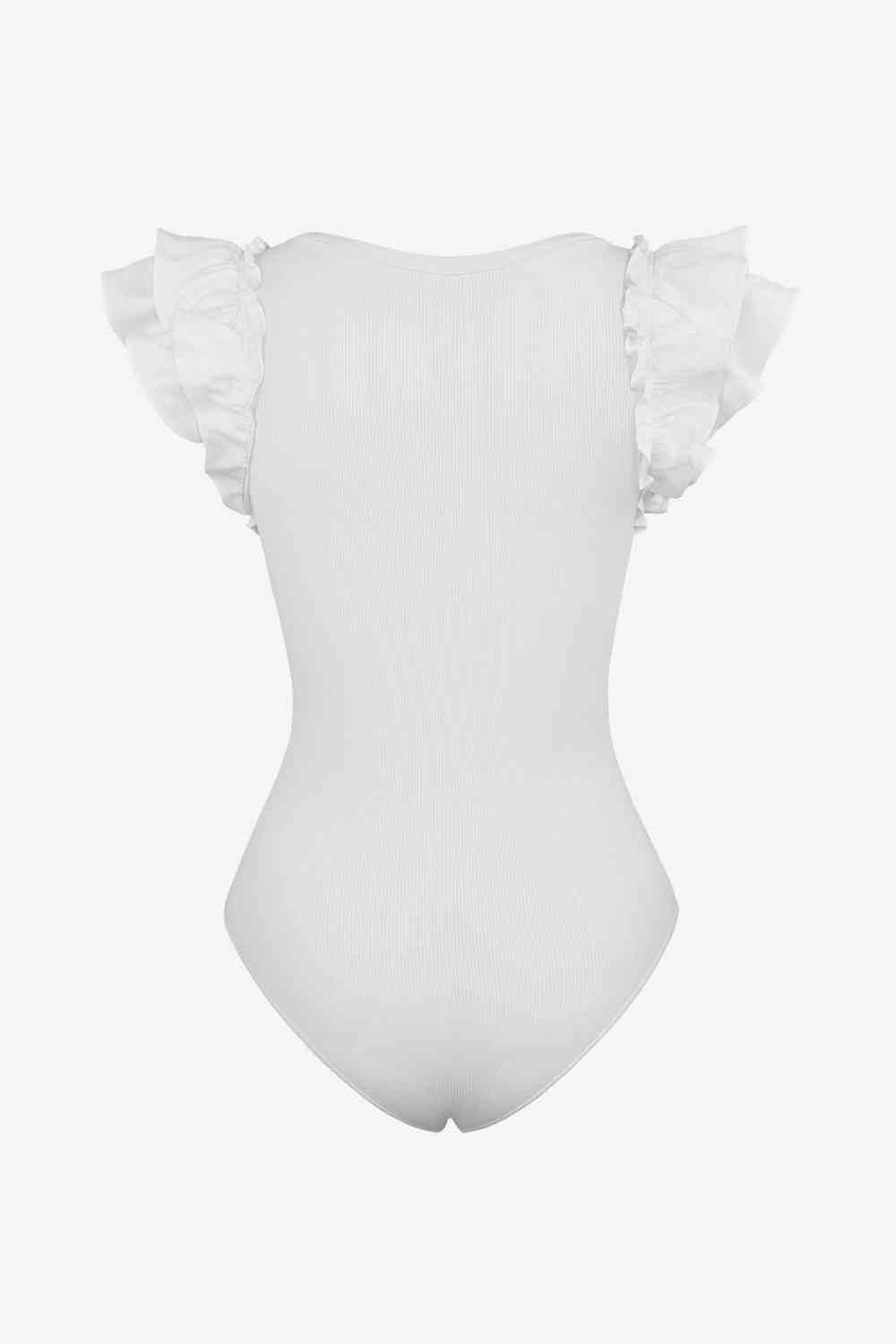 Ruffled Plunge Bodysuit