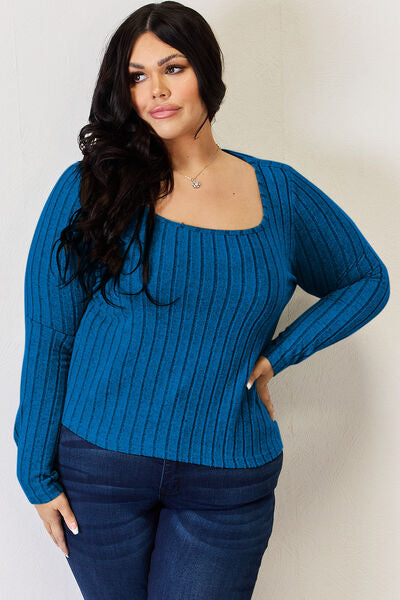 Full Size Ribbed Long Sleeve T-Shirt