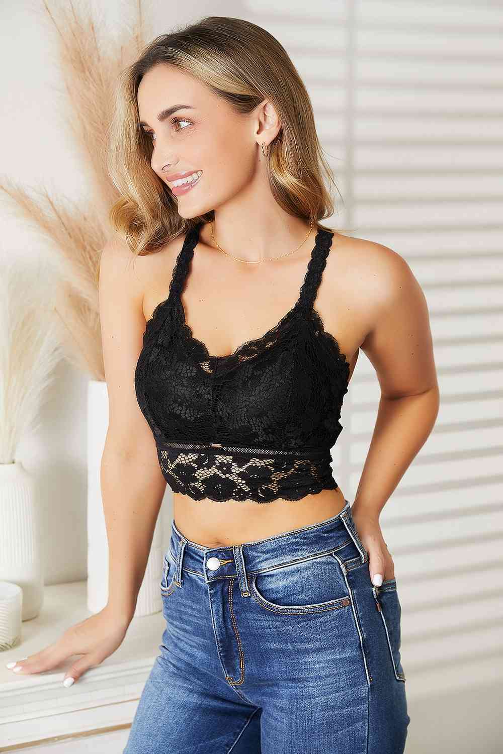 Full Size Crisscross Lace Bralette