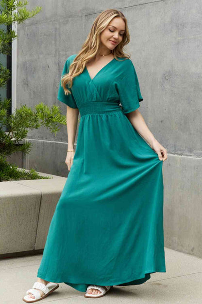 Full Size Woven Wrap Maxi Dress