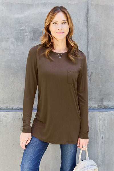 Full Size Round Neck Long Sleeve Top