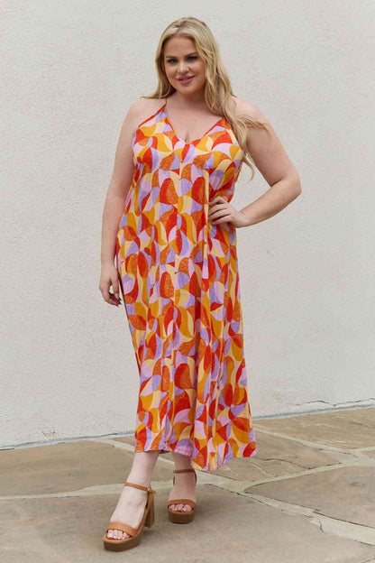 Full Size Printed Sleeveless Maxi Dress