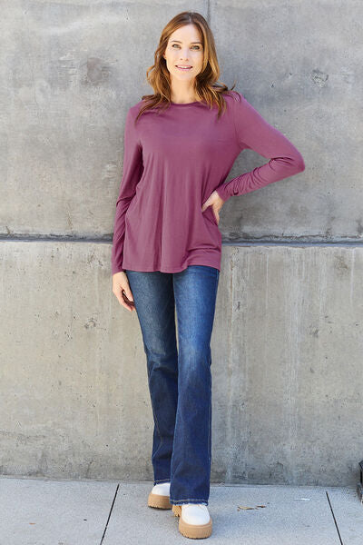 Full Size Round Neck Long Sleeve Top