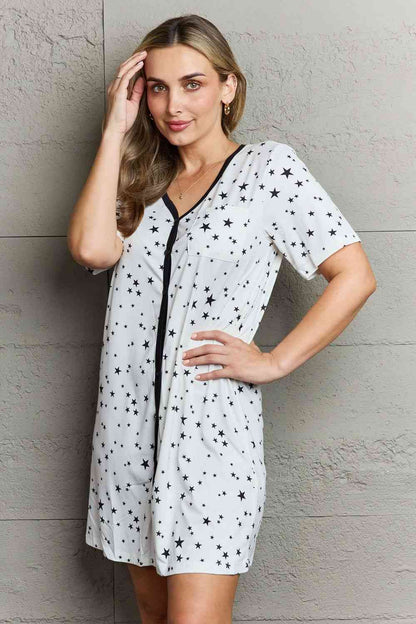 Button Down Sleepwear Dress