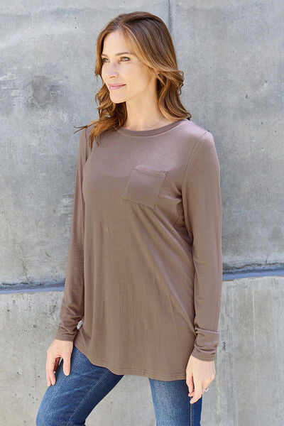 Full Size Round Neck Long Sleeve Top