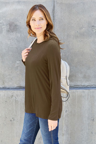 Full Size Round Neck Long Sleeve Top