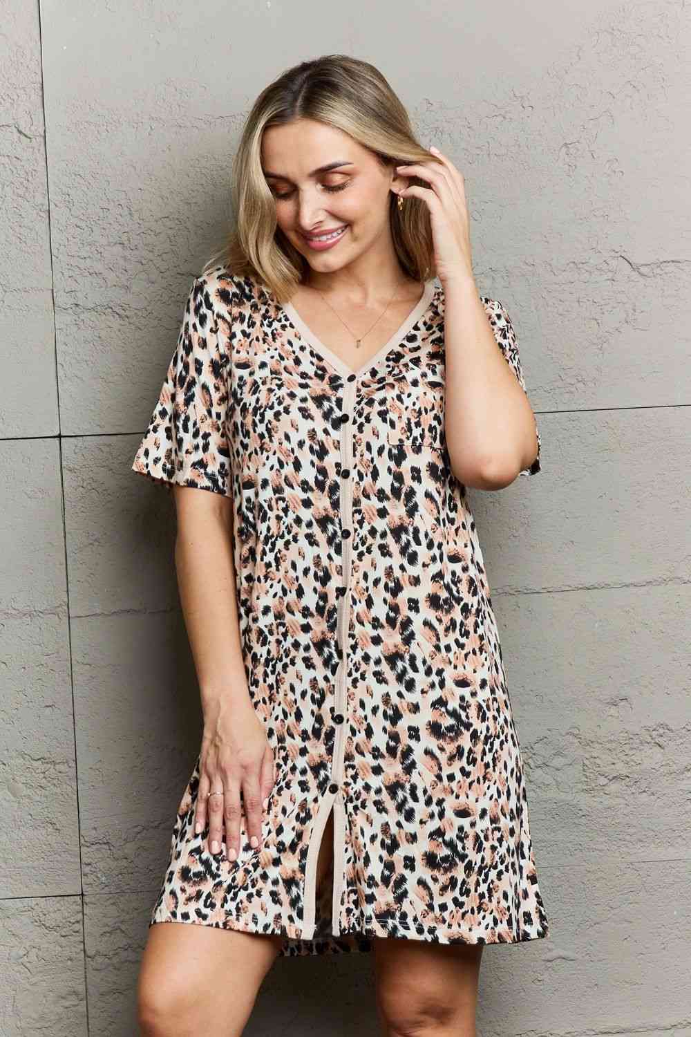 Button Down Sleepwear Dress