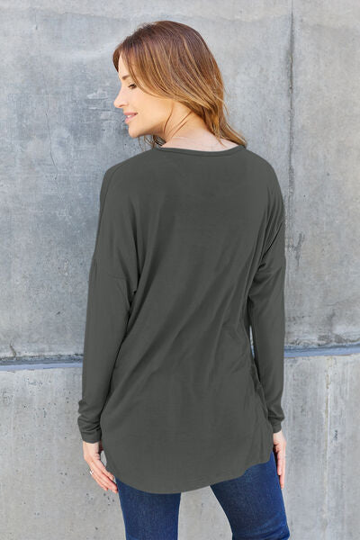 Full Size Round Neck Dropped Shoulder T-Shirt