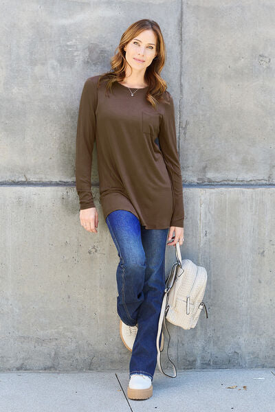 Full Size Round Neck Long Sleeve Top