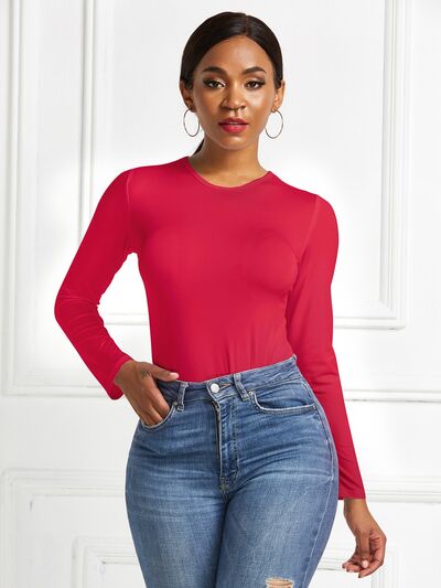 Round Neck Long Sleeve Bodysuit