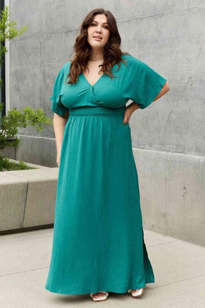 Full Size Woven Wrap Maxi Dress