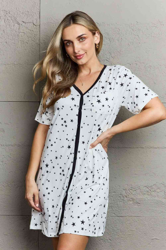 Button Down Sleepwear Dress