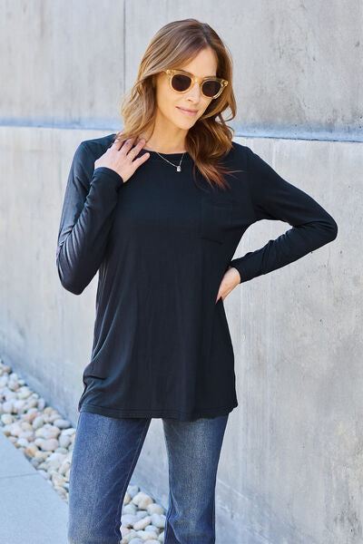 Full Size Round Neck Long Sleeve Top