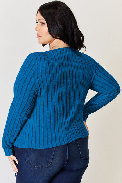 Full Size Ribbed Long Sleeve T-Shirt